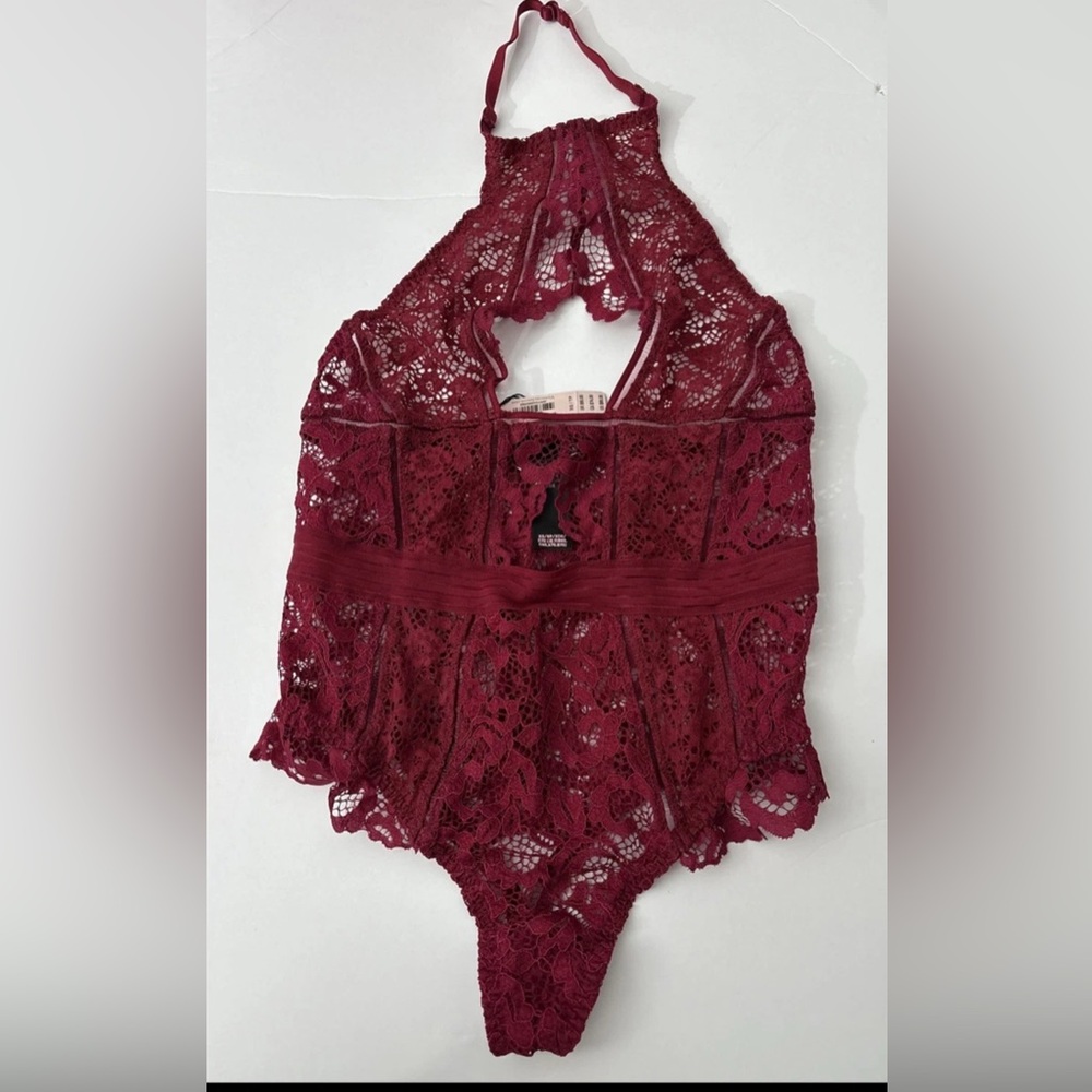 Victoria's Secret Sexy red lace teddy lingerie  Bodysuit Sz XS NEW